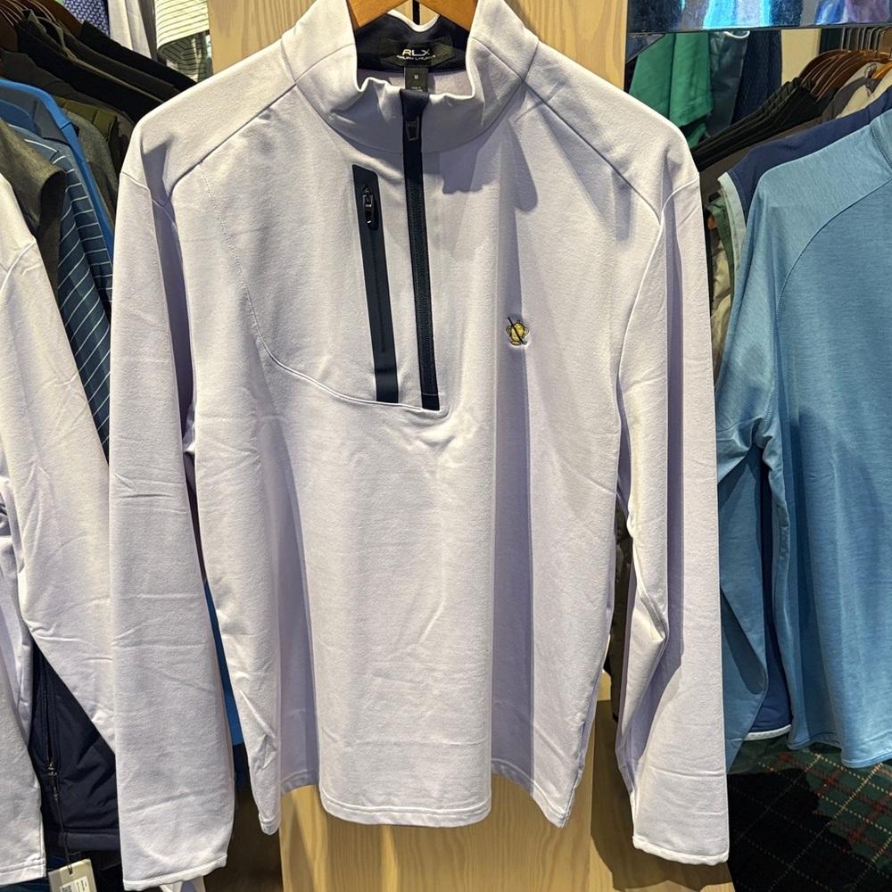 Ralph Lauren Navy and White Quarter-Zip Pullover